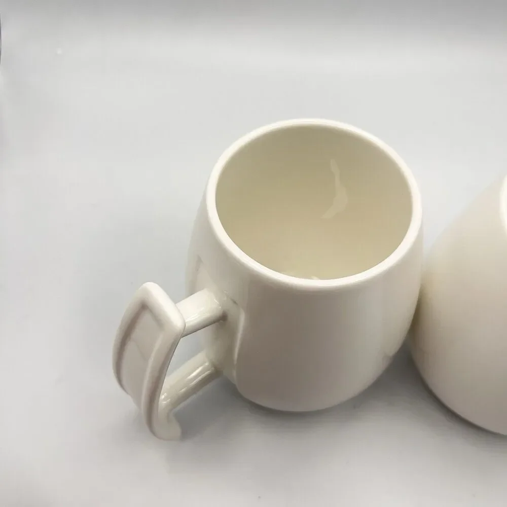 Williams Sonoma Boska White Ceramic Mug - Set Of 2